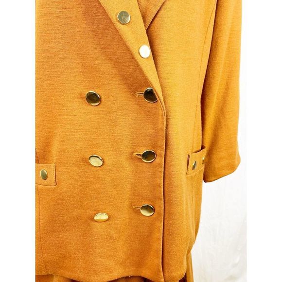 Vintage 1980's Lillie Rubin Studded Wool Knit Skirt and Blazer Suit - Picture 3 of 10